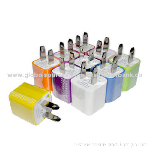 Colorful High Quality 5V/800mA/1A USB Wall Socket Mobile Phone Chargers